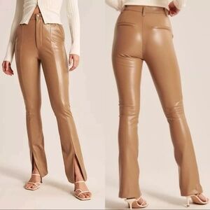 Abercrombie & Fitch Ultra High Rise The Skinny Faux Leather Pants Tan Camel 25|0